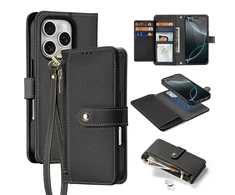 Dux Ducis Lawa Leather dėklas skirtas Apple iPhone 16 Pro Max – juodos spalvos