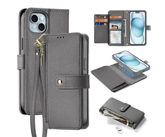 Dux Ducis Lawa Leather dėklas skirtas Apple iPhone 15 – pilkos spalvos