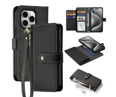 Dux Ducis Lawa Leather dėklas skirtas Apple iPhone 15 Pro – juodos spalvos