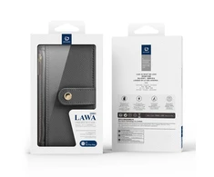 Dux Ducis Lawa Leather dėklas skirtas Apple iPhone 15 Pro Max – pilkos spalvos