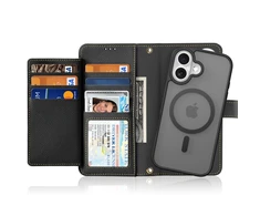 Dux Ducis Lawa Leather dėklas skirtas Apple iPhone 16 – juodos spalvos