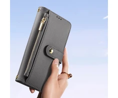 Dux Ducis Lawa Leather dėklas skirtas Apple iPhone 15 Pro Max – pilkos spalvos