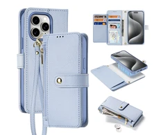 Dux Ducis Lawa Leather dėklas skirtas Apple iPhone 15 Pro – mėlynos spalvos