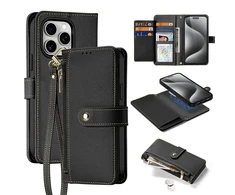 Dux Ducis Lawa Leather dėklas skirtas Apple iPhone 15 Pro Max – juodos spalvos