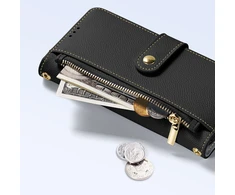 Dux Ducis Lawa Leather dėklas skirtas Apple iPhone 15 Pro Max – juodos spalvos