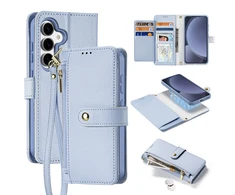 Dux Ducis Lawa Leather Samsung Galaxy S25 Plus with Detachable Magnetic Wallet – dėklas telefonui mėlynos spalvos