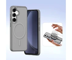 Dux Ducis Lawa Leather Samsung Galaxy S25 Plus with Detachable Magnetic Wallet – dėklas telefonui pilkos spalvos