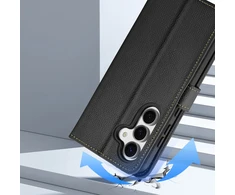 Dux Ducis Lawa Leather Samsung Galaxy S25 Plus with Detachable Magnetic Wallet - dėklas telefonui juodos spalvos