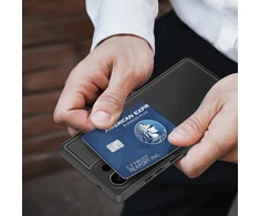 Dux Ducis Rafi II Samsung Galaxy S25 Ultra su stoveliu and Wallet – dėklas telefonui juodos spalvos