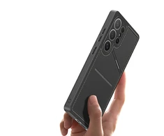 Dux Ducis Rafi II Samsung Galaxy S25 Ultra su stoveliu and Wallet – dėklas telefonui juodos spalvos
