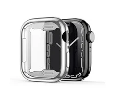 LCD apsauginis stikliukas/dėklas Dux Ducis Samo Apple Watch 45mm sidabrinis