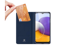 Dux Ducis Skin Pro Bookcase tipo dėklas, skirtas Samsung Galaxy A22 4G mėlynas