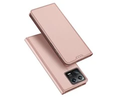 Dux Ducis Skin Pro Xiaomi 13 atverčiamas Card Wallet su stoveliu dėklas telefonui rožinės spalvos