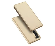 Dėklas Dux Ducis Skin Pro Samsung Galaxy S23 Plus atverčiamas Card Wallet su stoveliu Gold