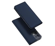 Dux Ducis Skin Pro Oppo Reno 8 atverčiamas card wallet su stoveliu dėklas telefonui mėlynos spalvos