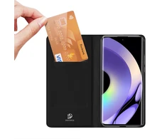 Dux Ducis Skin Pro Realme 10 Pro atverčiamas Card Wallet su stoveliu dėklas telefonui juodos spalvos