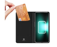 Dux Ducis Skin Pro Realme GT Neo 5 / Realme GT3 atverčiamas Card Wallet su stoveliu dėklas telefonui juodos spalvos