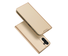 Dėklas Dux Ducis Skin Pro Samsung Galaxy A14 5G atverčiamas Card Wallet su stoveliu Gold
