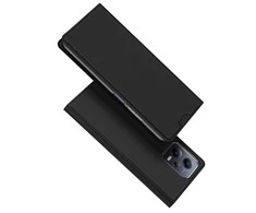 Dux Ducis Skin Pro Xiaomi Redmi Note 12 Pro+ atverčiamas card wallet su stoveliu dėklas telefonui juodos spalvos