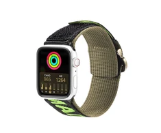 Dux Ducis apyrankė (Outdoor Version) Apple Watch Ultra apyrankė, SE, 9, 8, 7, 6, 5, 4, 3, 2, 1 (49, 45, 44, 42 mm) Nylon juodos ir žalios spalvos