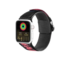Dux Ducis apyrankė (Outdoor Version) Apple Watch Ultra apyrankė, SE, 9, 8, 7, 6, 5, 4, 3, 2, 1 (49, 45, 44, 42 mm) Nylon juodos ir raudonos spalvos