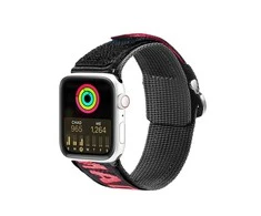 Dux Ducis apyrankė (Outdoor Version) Apple Watch Ultra apyrankė, SE, 9, 8, 7, 6, 5, 4, 3, 2, 1 (49, 45, 44, 42 mm) Nylon juodos ir raudonos spalvos