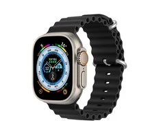 Dux Ducis apyrankė Apple Watch 9 / 8 / 7 / 6 / 5 / 4 / 3 / 2 / SE (41 / 40 / 38mm) silikoninė juodos spalvos (OceanWave Version)