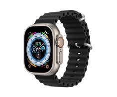 Dux Ducis Apyrankė Apple Watch 9 / 8 / 7 / 6 / 5 / 4 / 3 / 2 / SE (45 / 44 / 42mm) silikoninė Band Bracelet juodos spalvos (OceanWave Version)