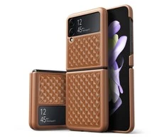 Dux Ducis Venice dėklas skirtas Samsung Galaxy Z Flip 4, rudas