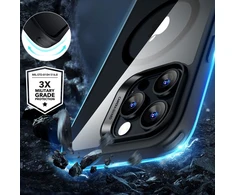 ESR Classic Hybrid Halolock MagSafe + Tempered Glass Apple iPhone 16 Pro Max – dėklas telefonui skaidrus with dėklas telefonui juodos spalvos Frame