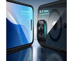 ESR Classic Hybrid Halolock MagSafe + Tempered Glass Apple iPhone 16 Pro – dėklas telefonui skaidrus with dėklas telefonui juodos spalvos Frame