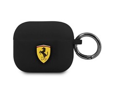 Dėklas Ferrari FEA3SILBK AirPods 3 dangtelis juodas/juodas silikoninis