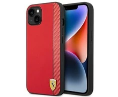 Apple iPhone 14 Plus Ferrari dėklas Carbon (FEHCP14MaxRE) raudonos spalvos