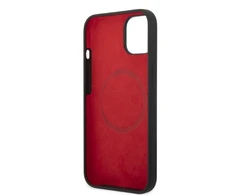 Ferrari FEHMSIP14SBK Apple iPhone 14 6.1" dėklas telefonui juodos spalvos silikoninis Metal Logo Magsafe