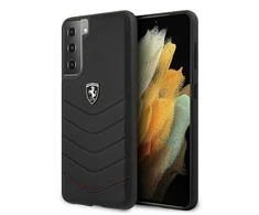 Samsung Galaxy S21 Plus Ferrari dėklas Off Track Quilted (FEHQUHCS21MBK) juodos spalvos