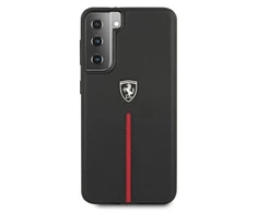 Ferrari FEOSIHCS21MBK S21+ G996 juodos spalvos kietas dėklas Off Track Leather Nylon Stripe