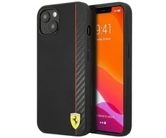 Apple iPhone 13 Mini Ferrari dėklas On Track Carbon Stripe (FESAXHCP13SBK) juodos spalvos