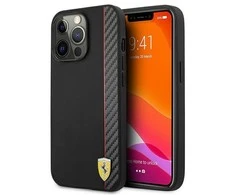 „Ferrari FESAXHCP13XBK iPhone 13 Pro Max“ 6,7 colio juodas kietas dėklas „On Track Carbon Stripe“