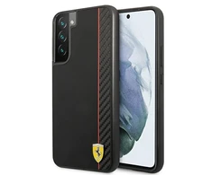 Samsung Galaxy S22 Plus Ferrari dėklas On Track Carbon Stripe (FESAXHCS22MBK) juodos spalvos