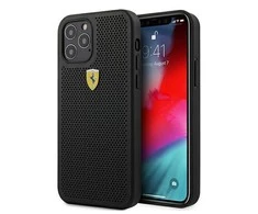 Apple iPhone 12 Pro Max Ferrari dėklas On Track Perforated (FESPEHCP12LBK) juodos spalvos