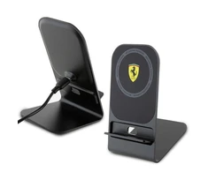 Dėklas Indukcinis įkroviklis 15W Ferrari (FEMFBMALK)2023 Collection MagSafe juodos spalvos