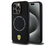„Ferrari“ spausdinto žiedo formos „MagSafe“ dėklas, skirtas „iPhone 15 Pro Max“ – juodas