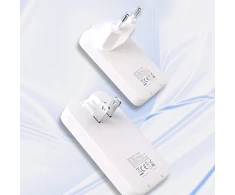 GaN Dudao A65Q 65W USB-A / USB-C PD Ultra-Thin Travel laidinis įkroviklis EU / US – baltos spalvos