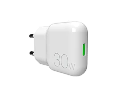 GaN Puro SLIMPRO 30W USB-C laidinis įkroviklis – baltos spalvos