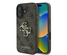 Guess 4G Big Logo Apple iPhone 16 – dėklas telefonui rudos spalvos