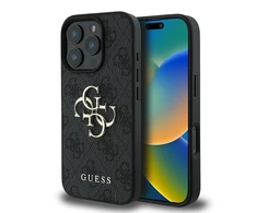 GUESS dėklas skirtas Apple iPhone 16 Pro GUHCP16L4GMGGR (4G PU Big Logo) juodos spalvos