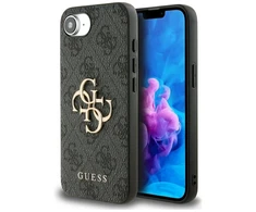 GUESS dėklas skirtas Apple iPhone 16e (SE 4 2025) GUHCPSE44GMGGR (4G PU Big Logo) juodos spalvos
