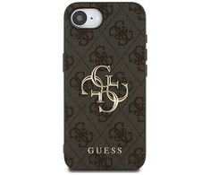 GUESS dėklas skirtas Apple iPhone 16e (SE 4 2025) GUHCPSE44GMGGR (4G PU Big Logo) juodos spalvos