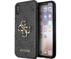 Apple iPhone X / XS Guess dėklas 4G Big Metal Logo (GUHCPX4GMGGR) pilkos spalvos