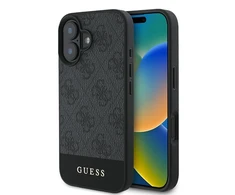 Guess GUHCP16MG4GLGR Apple iPhone 16 Plus 6.7" dėklas telefonui pilkos spalvos hardcase 4G Bottom Stripe